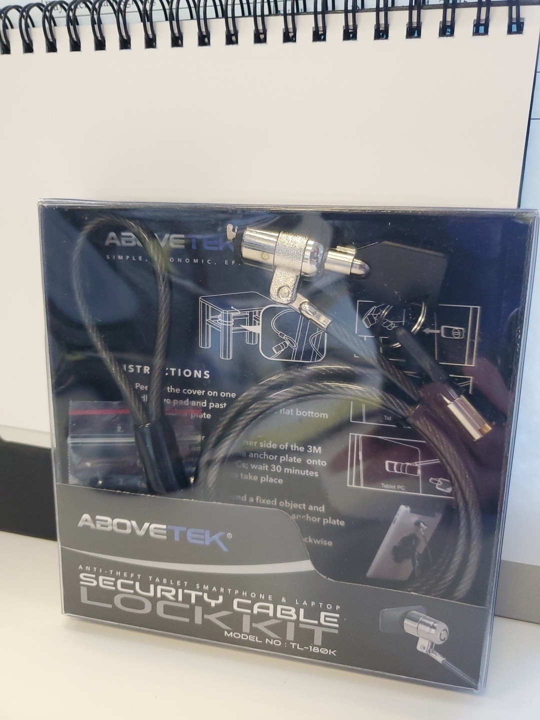 Abovetek T-180K Security Cable Lock Kit