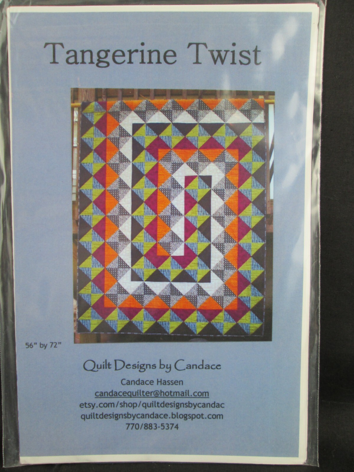 "Tangerine Twist" 56"x72" Pattern Quilt Designs By Candace