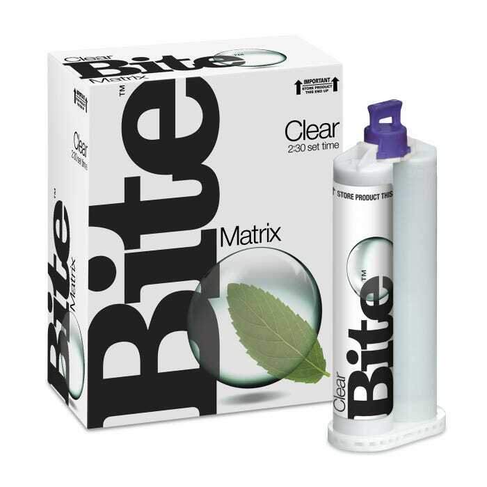 Denmat Clear Bite Registration Matrix Material 2 Cartridges w/ Mix Tips TR.