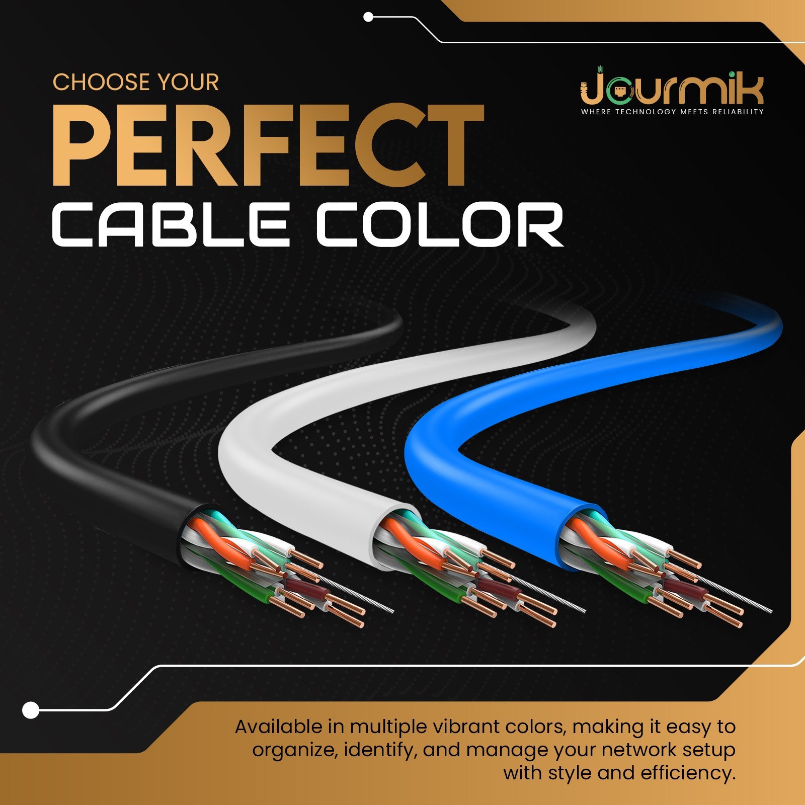 Jourmik CAT6 Plenum 1000FT 100% Pure Copper CMP Rated Bulk Ethernet Cable