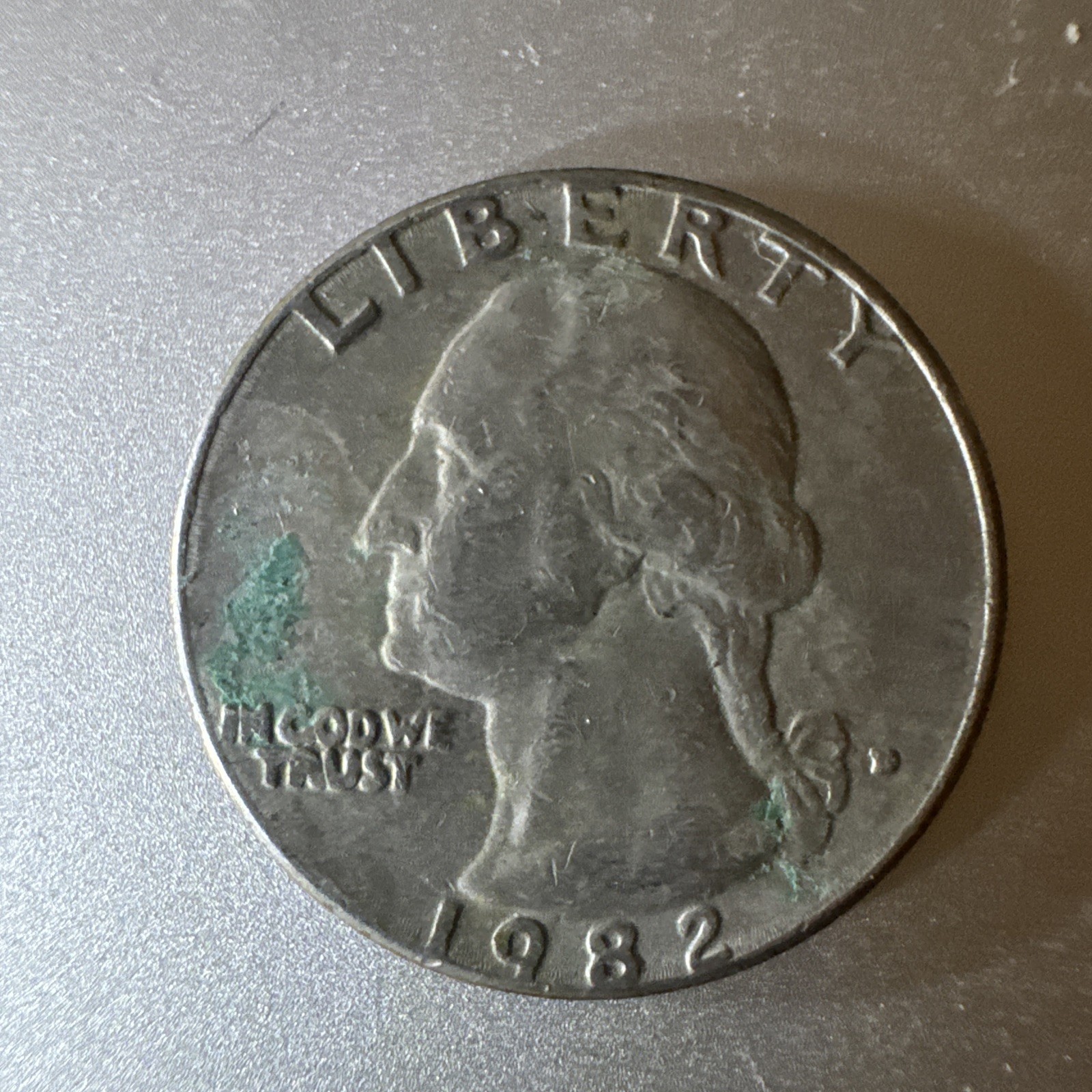 RARE 1982 D Strike Error Quarter Filled In D Letters On Rim