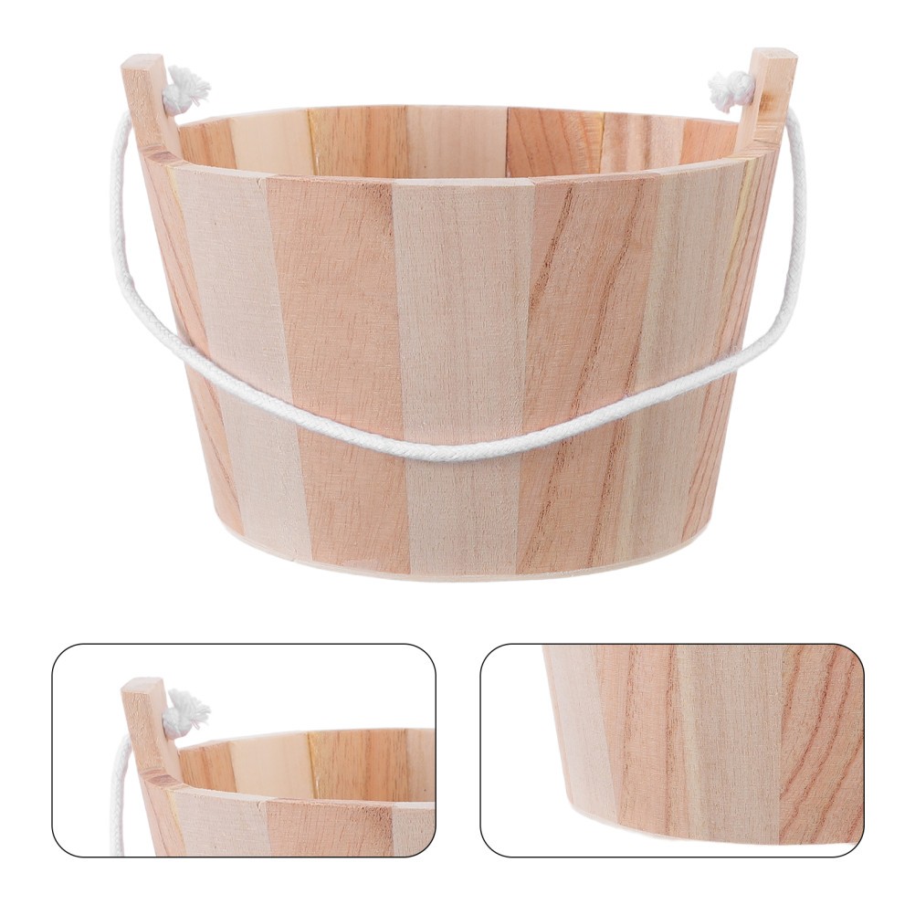 Sauna Crystal Salt Barrel Spa Bath Shower Bucket Buckets and Ladles