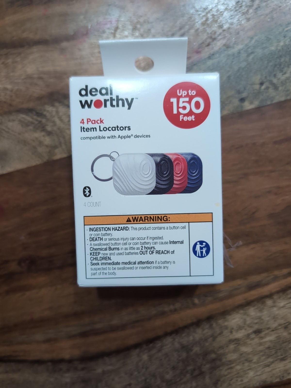 Dealworthy 4 Pack Item Locators Compatible with Apple Devices Up to 150 Feet