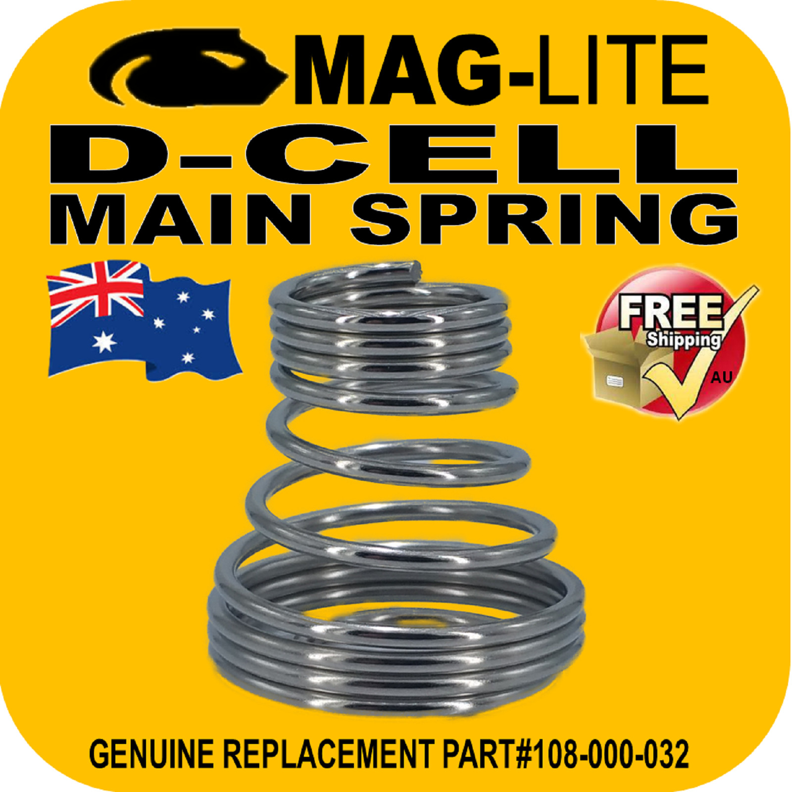MAGLITE D CELL MAIN SPRING INCANDESCENT FLASHLIGHT TORCH PART #108-000-032 AU