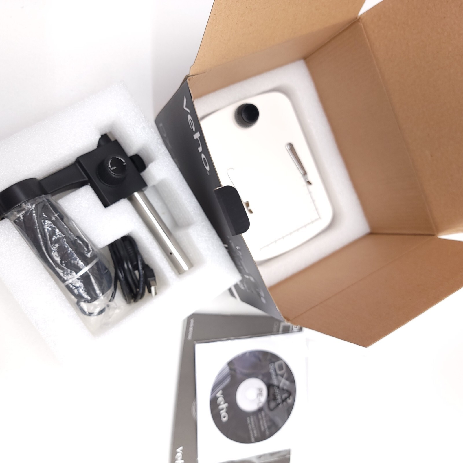 NEW veho Discovery DX-2 5MP Digital USB Microscope Adjustable Stand JPEG AVI LED