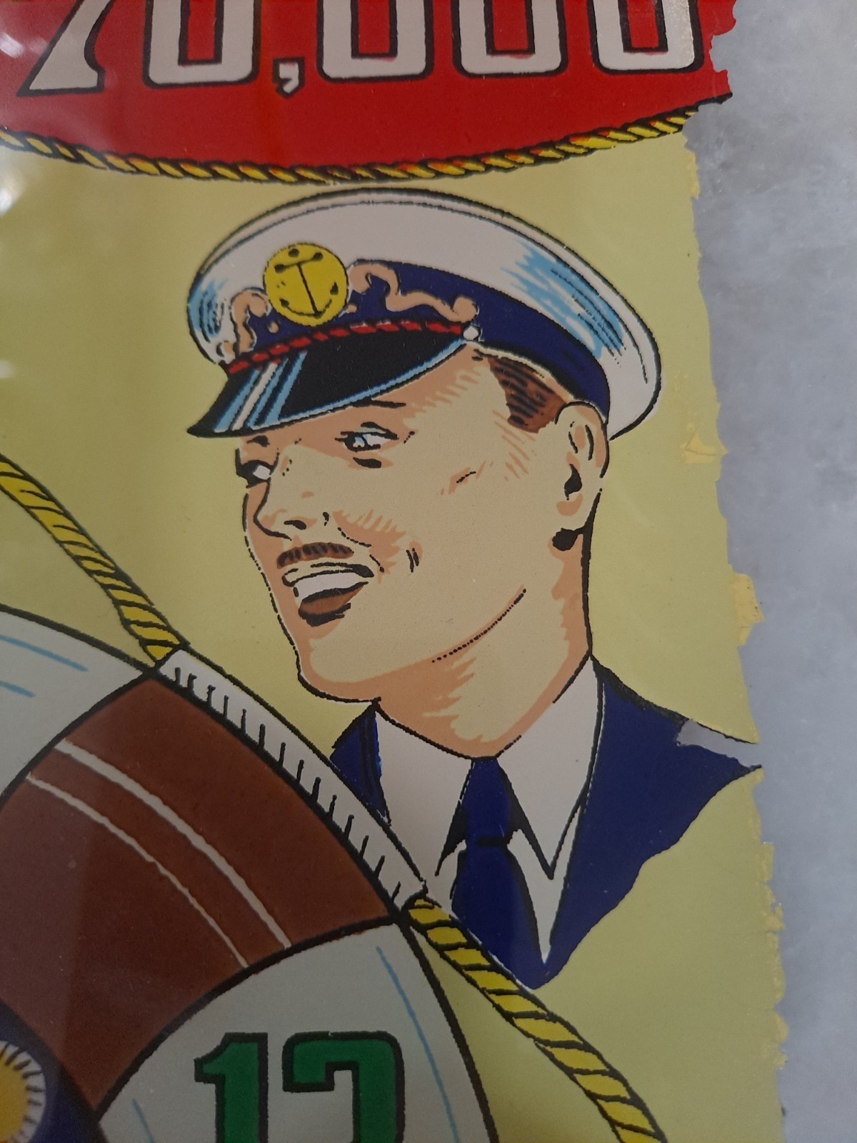 GOTTLIEB,S, ON DECK, Original Pinball Machine BACK GLASS, 1964