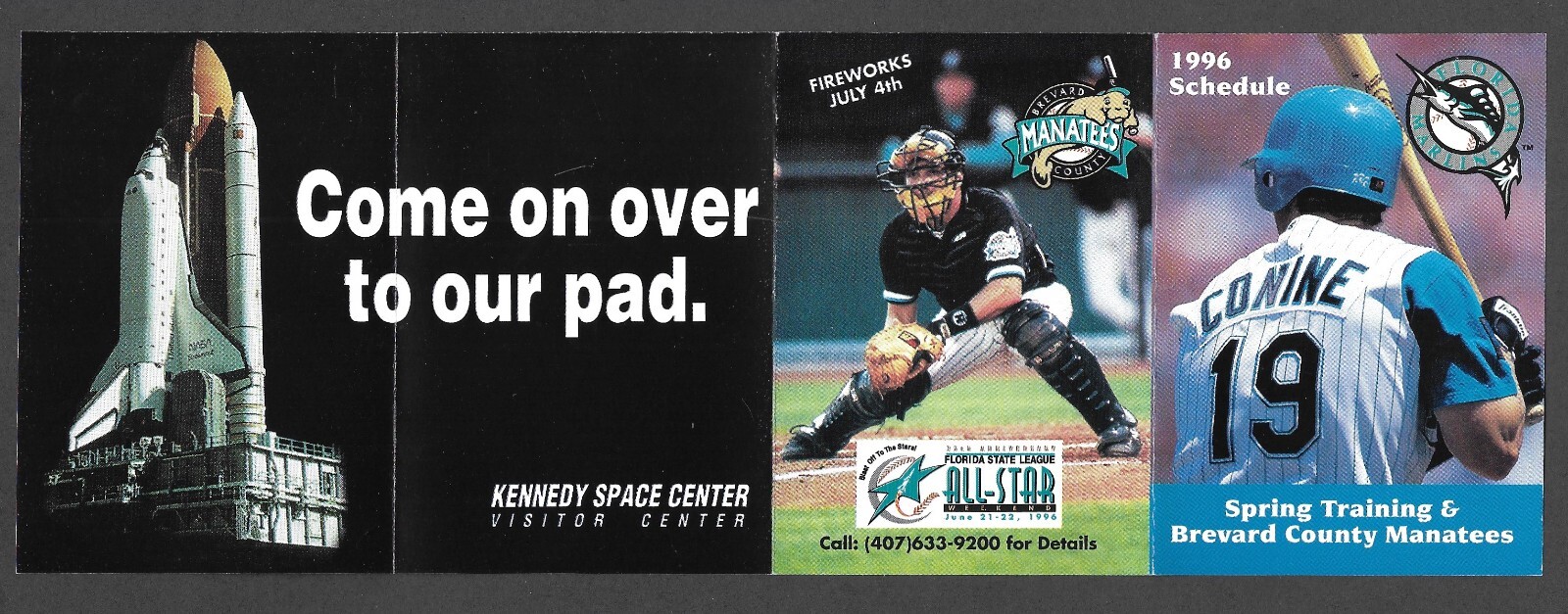 1996 MARLINS Spring & BREVARD MANATEES Regular Season  POCKET SCHEDULE  NM-MINT
