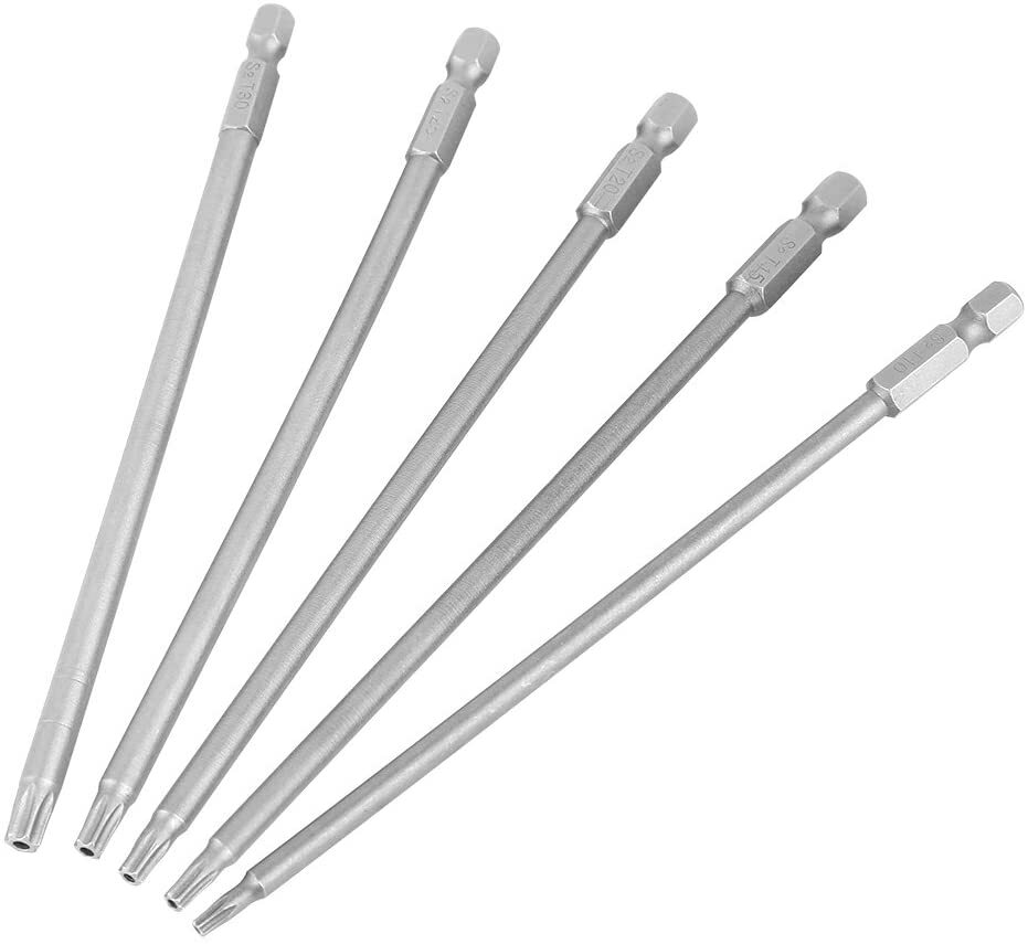 Torx Screwdriver Bit Long T10 T15 T25 T20 T27 T30 Magnetic 150/100mm 4" 6" S2