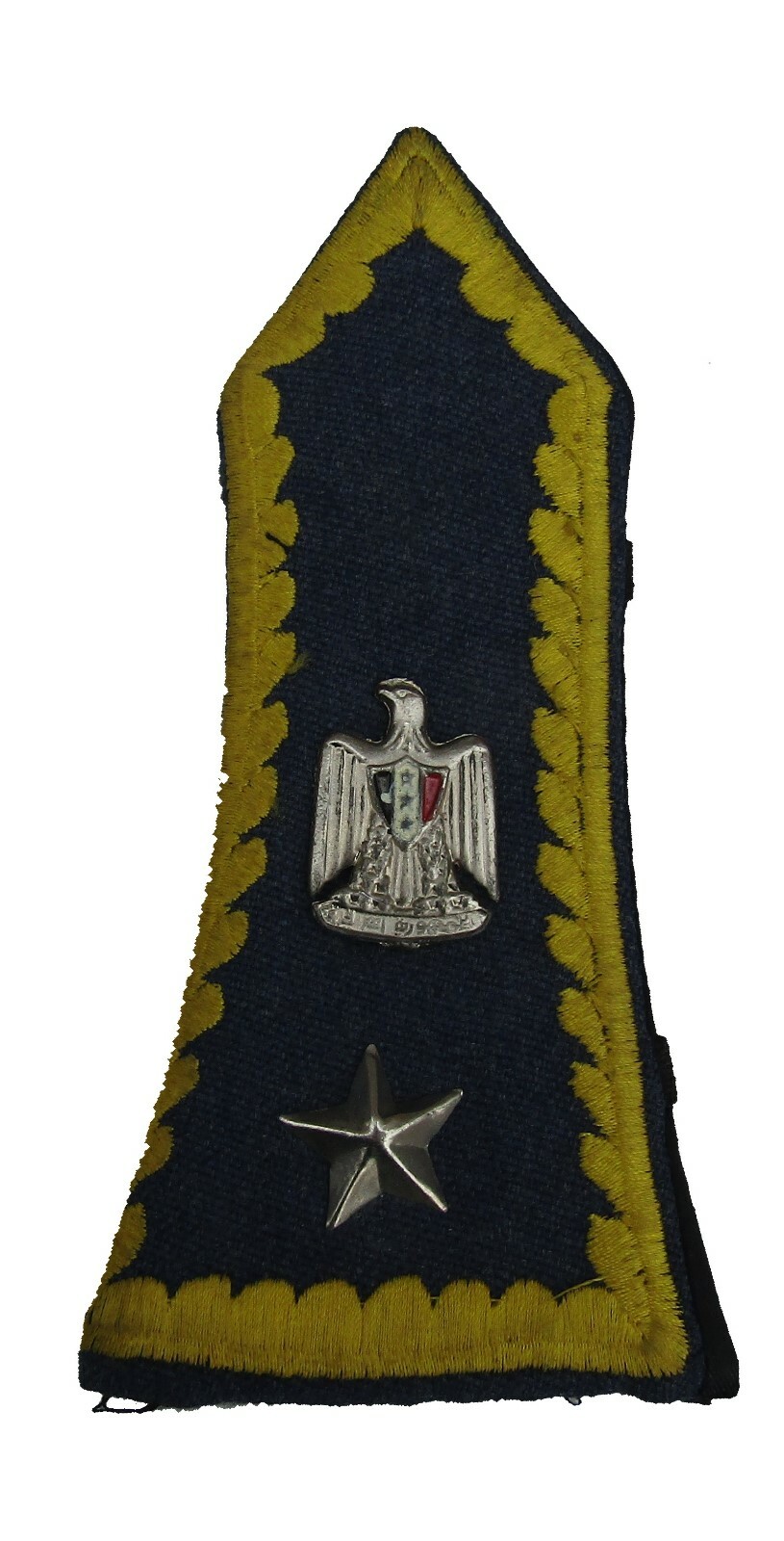 Iraqi Lt Colonel Embroidered shoulder board on Blue. Single.