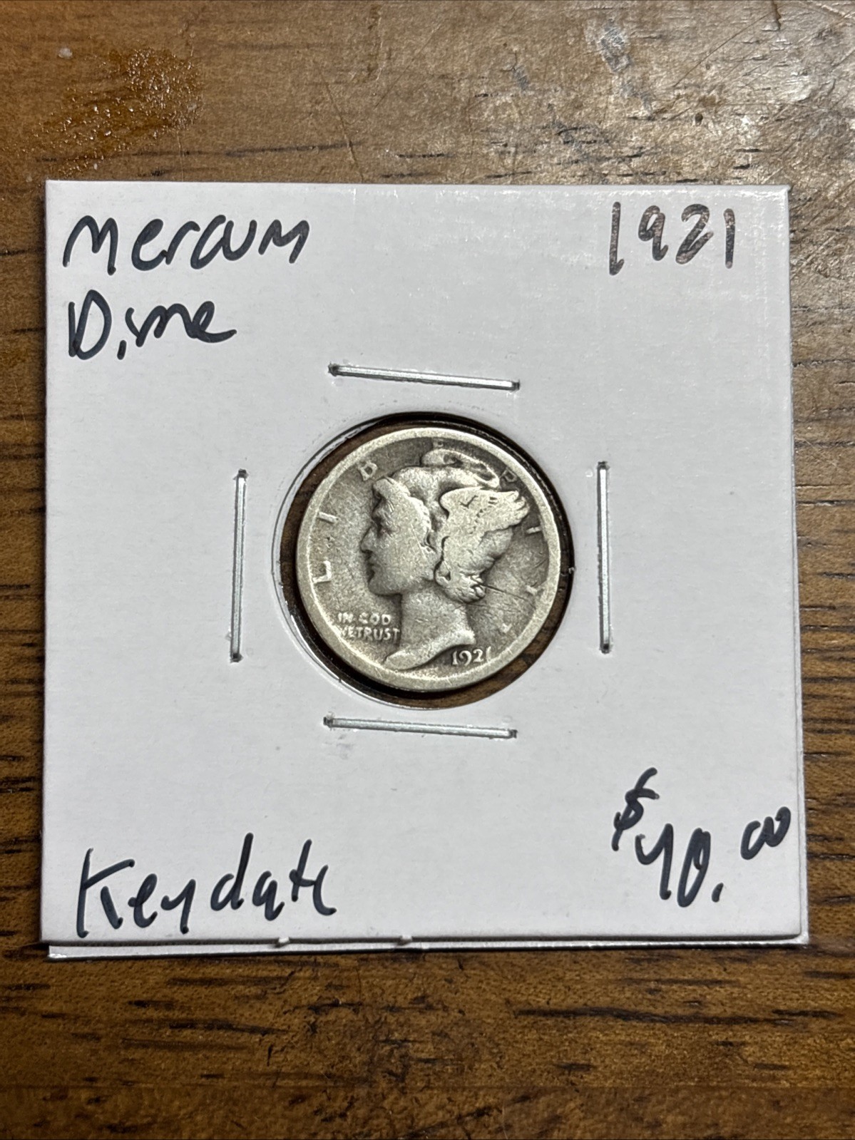 1921-P Mercury Winged Liberty .10c Dime 90% SILVER Philadelphia Mint
