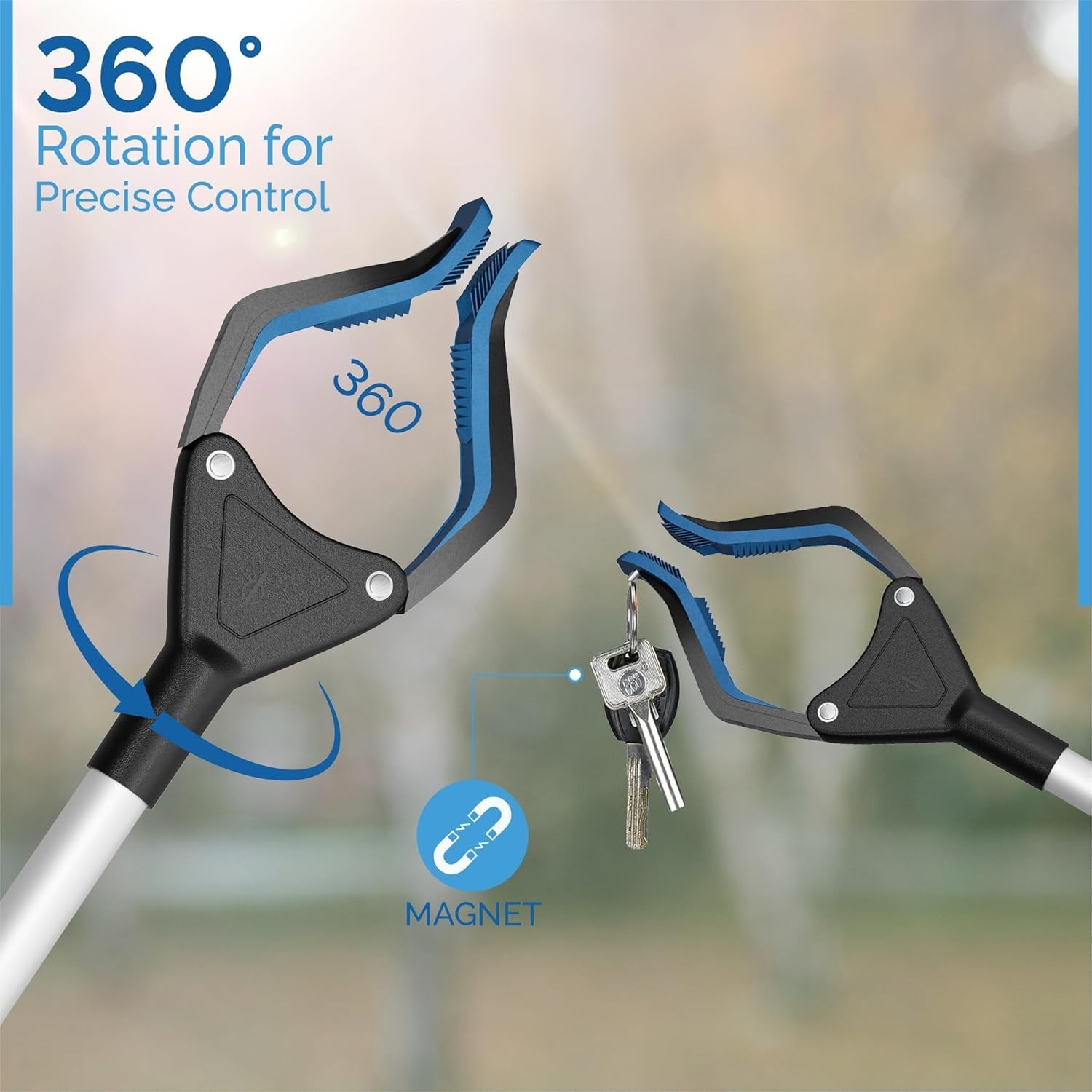 Lightweight 32-Inch Tool with 96 Grip Points & Rubberized Ends for Seniors