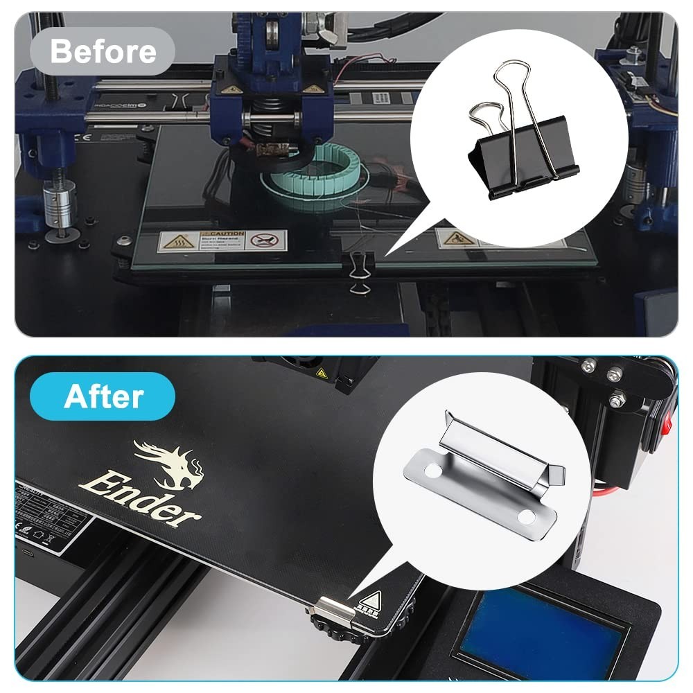 Corrosion-Resistant 3D Printer Bed Clips (8 Pcs) | Perfect Fit for Ender Series