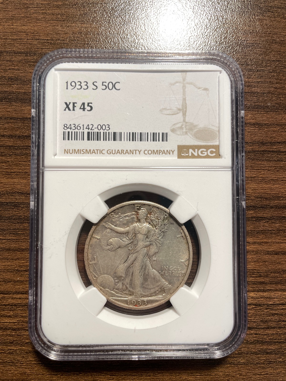 1933-S Walking Liberty Silver Half Dollar 50C NGC EXTRA FINE 45 XF 45 Walker