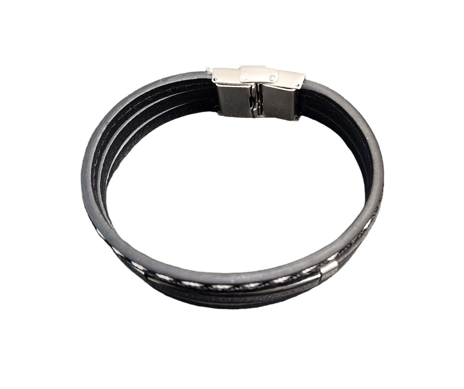 Men Layered PU Leather Bracelet.New
