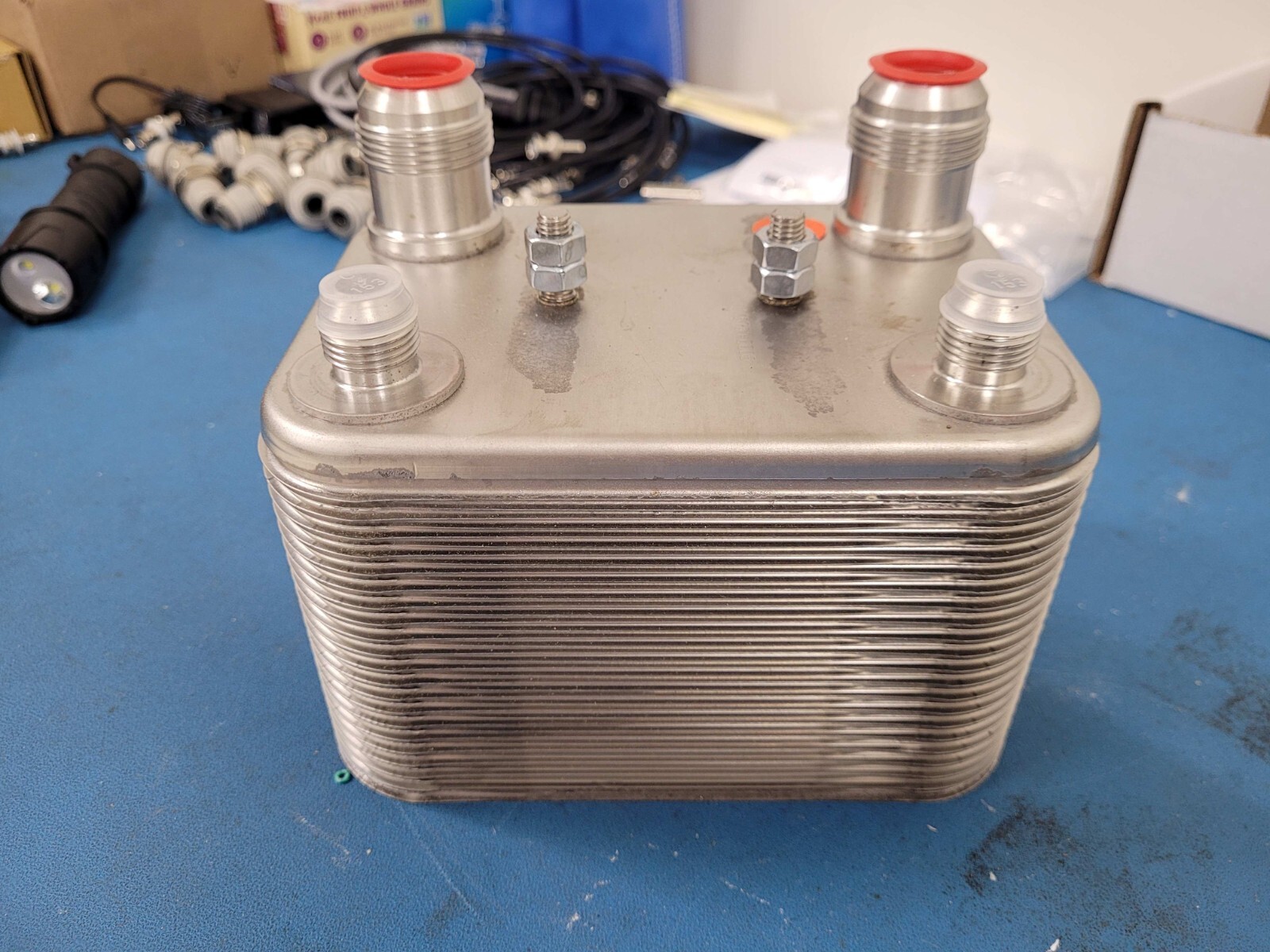 Nickel brazed stainless steel heat exchanger for de-ionized water, model NP3-40