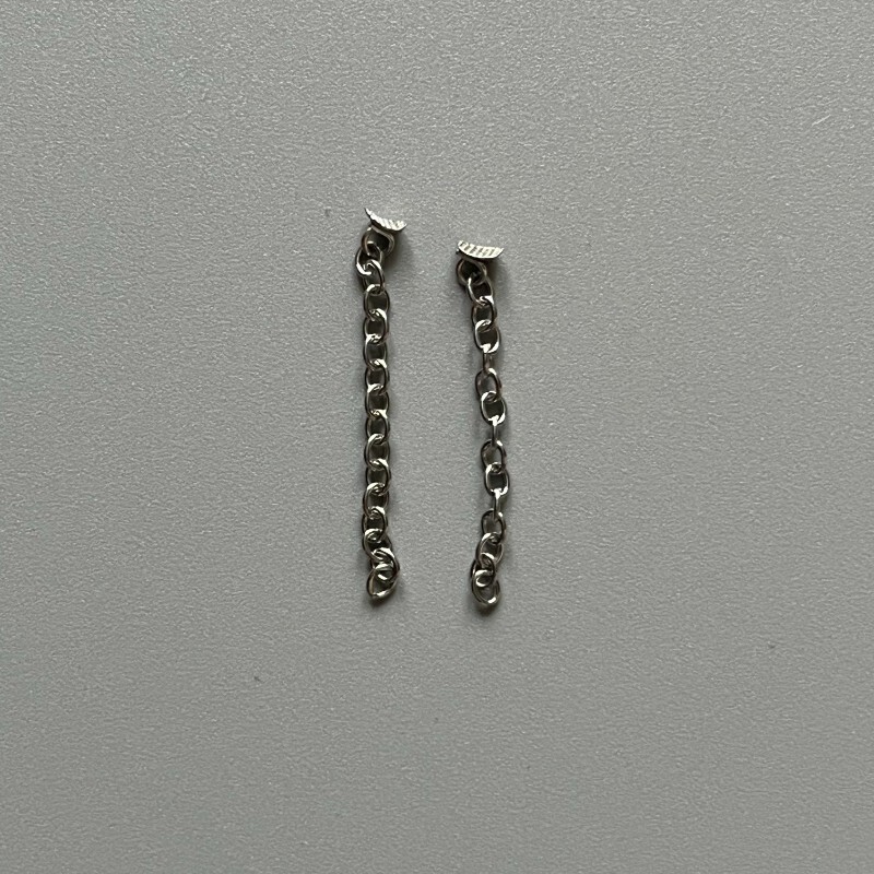 Dental Orthodontic Traction Chain Rectangular Lingual Buttons Silver 2pcs