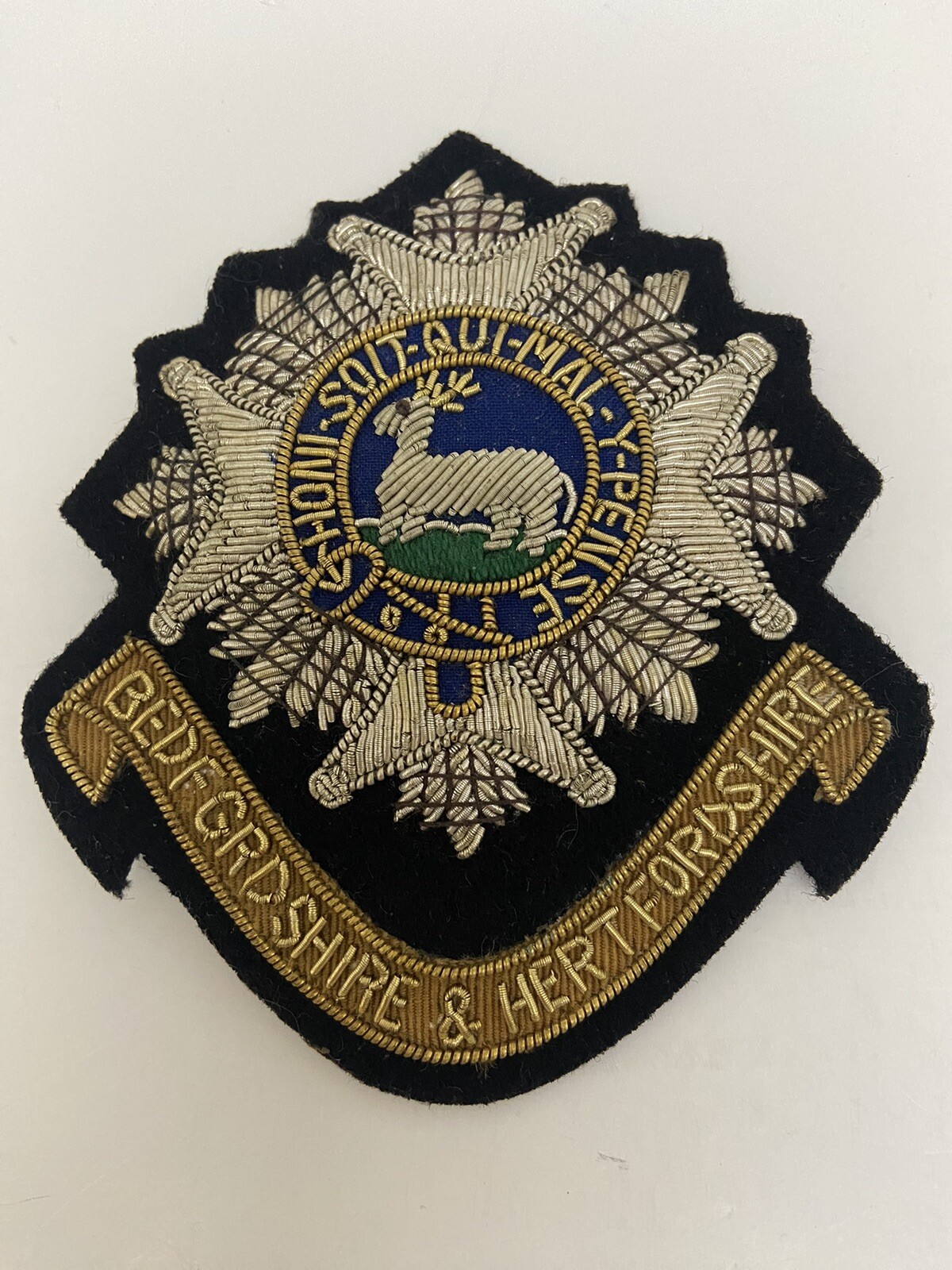 BEDFORDSHIRE & HERTFORDSHIRE REGIMENTBLAZER BADGE PATCH Vintage (1688–1958)