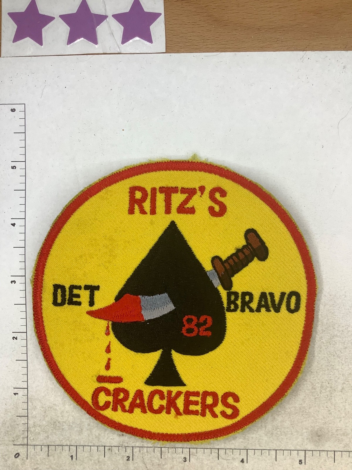 THEATER MADE US ARMY RITZ’S DET BRAVO CRACKERS “82” PATCH