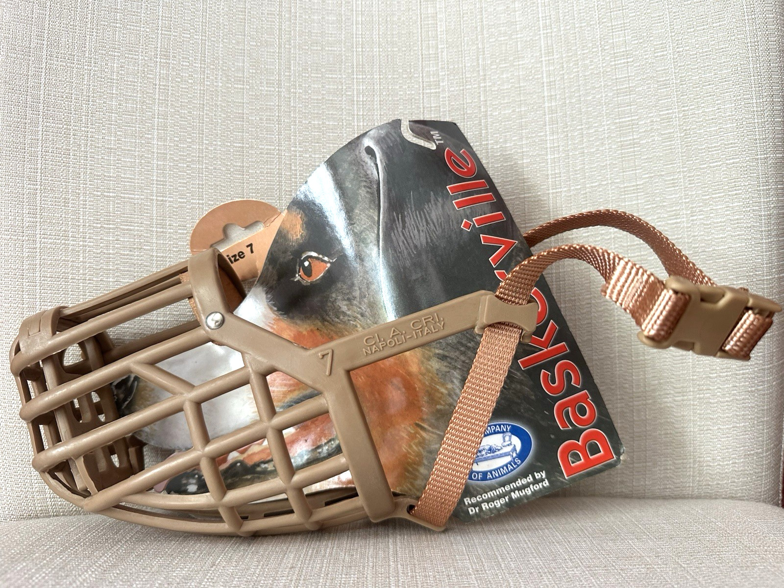 Baskerville Ultra Dog Muzzle, Size 7, Made in Italy, The Company of Animals