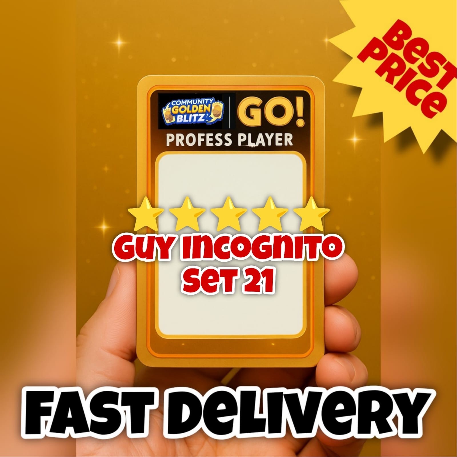 GOLDEN BLITZ Mono Go - Guy Incognito SET 21⚡Very Fast Response