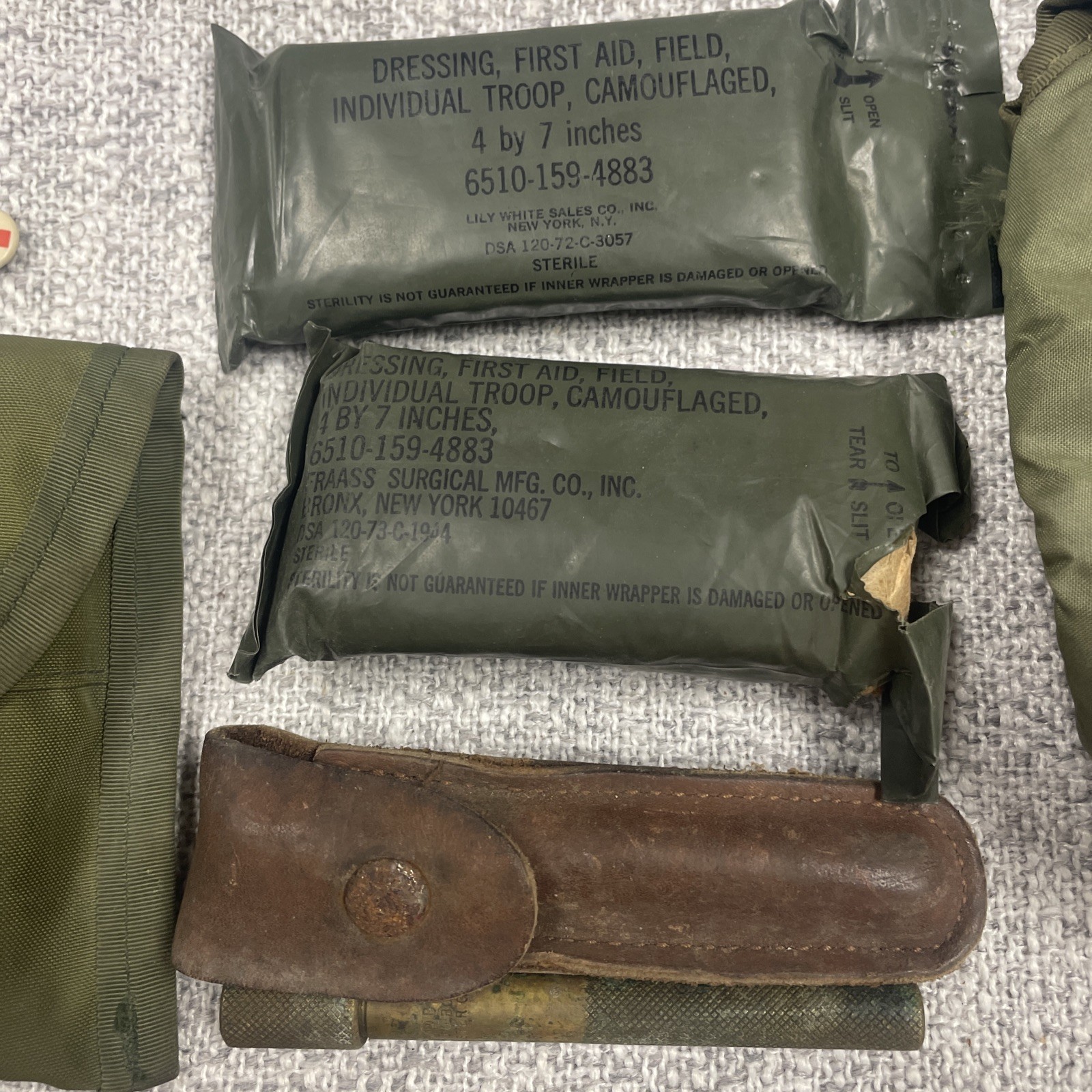 US military first aid field pouch dressing green usa lot of 8