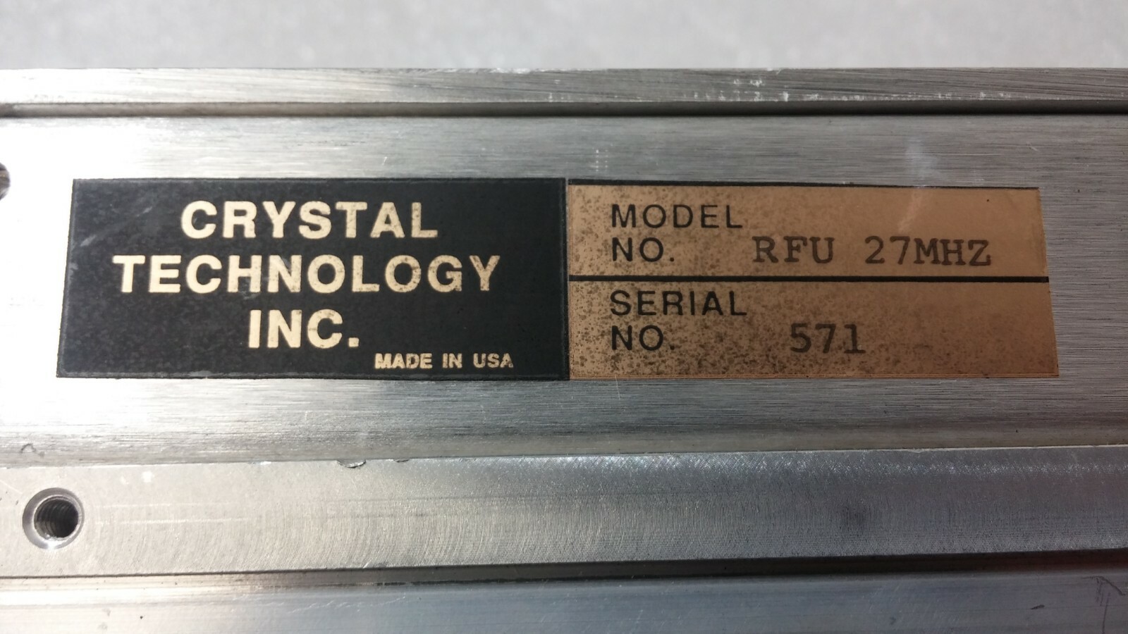 Crystal Technology RFU 27MHZ Generator Assy.
