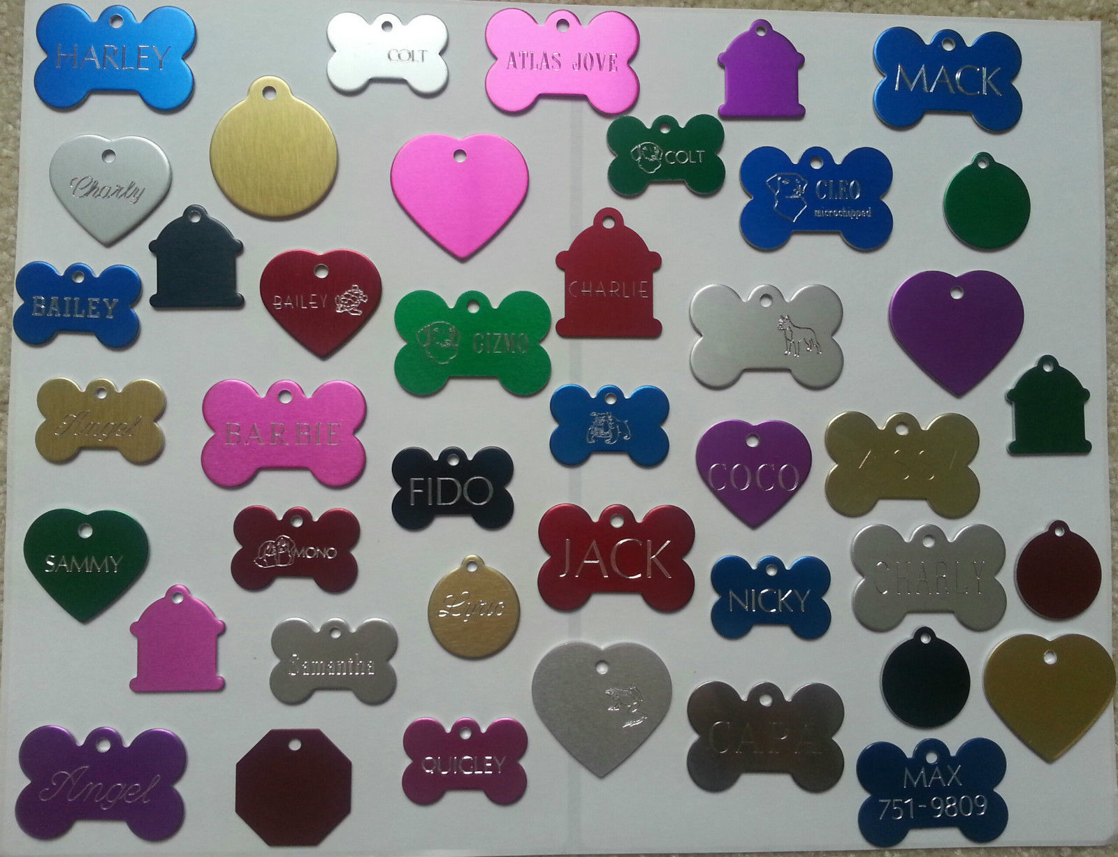CUSTOM ENGRAVED PERSONALIZED PET TAG ID DOG CAT NAME TAGS DOUBLE SIDE