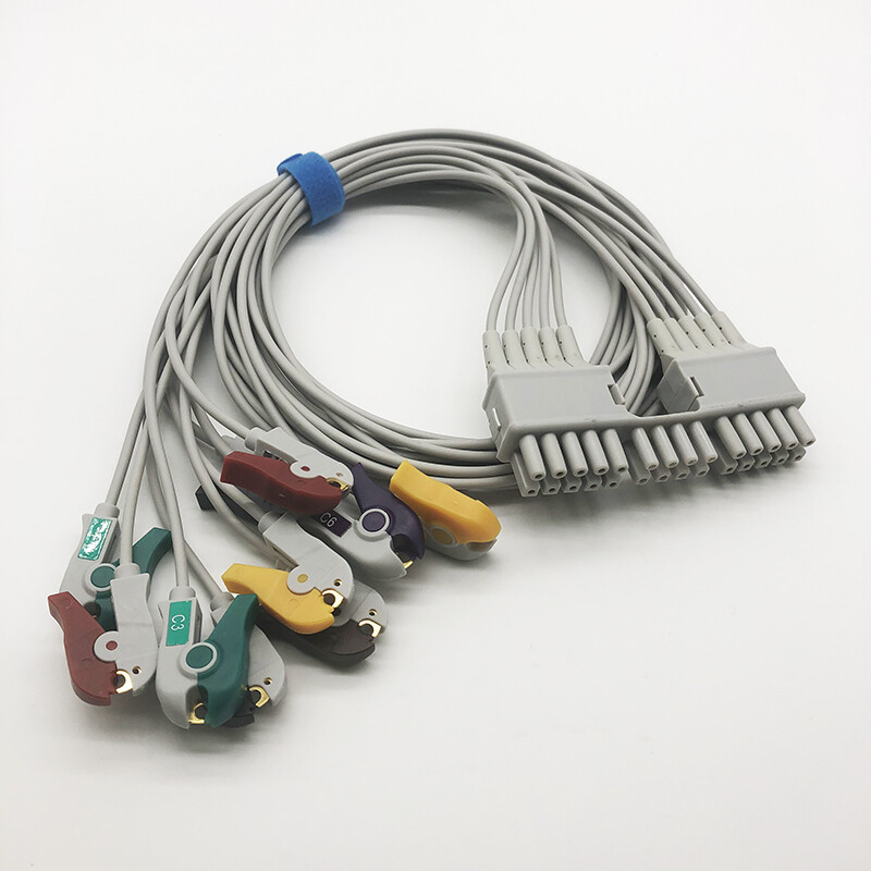 ECG EKG 10Lead AHA Clip Wire Patient Cable Compatible Mortara250/350/380 Monitor
