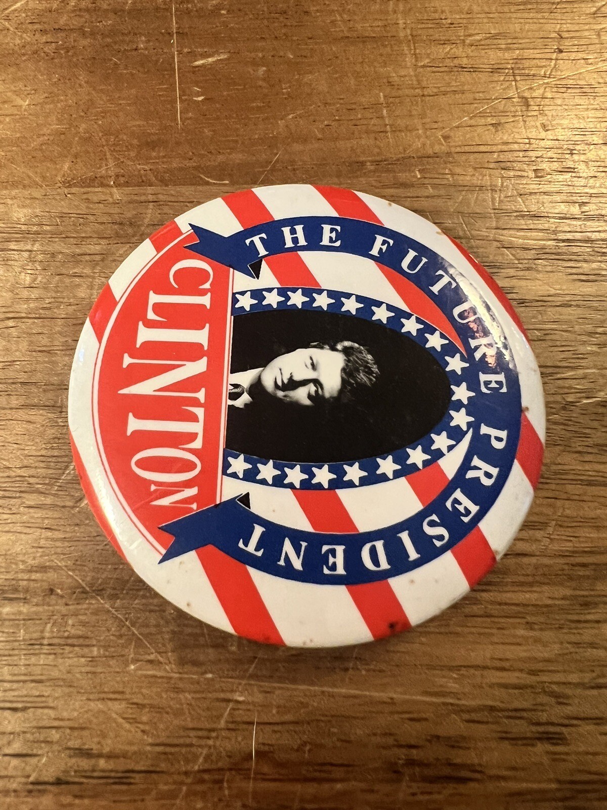 1992 CLINTON Presidential Photo Campaign Pinback Button Political