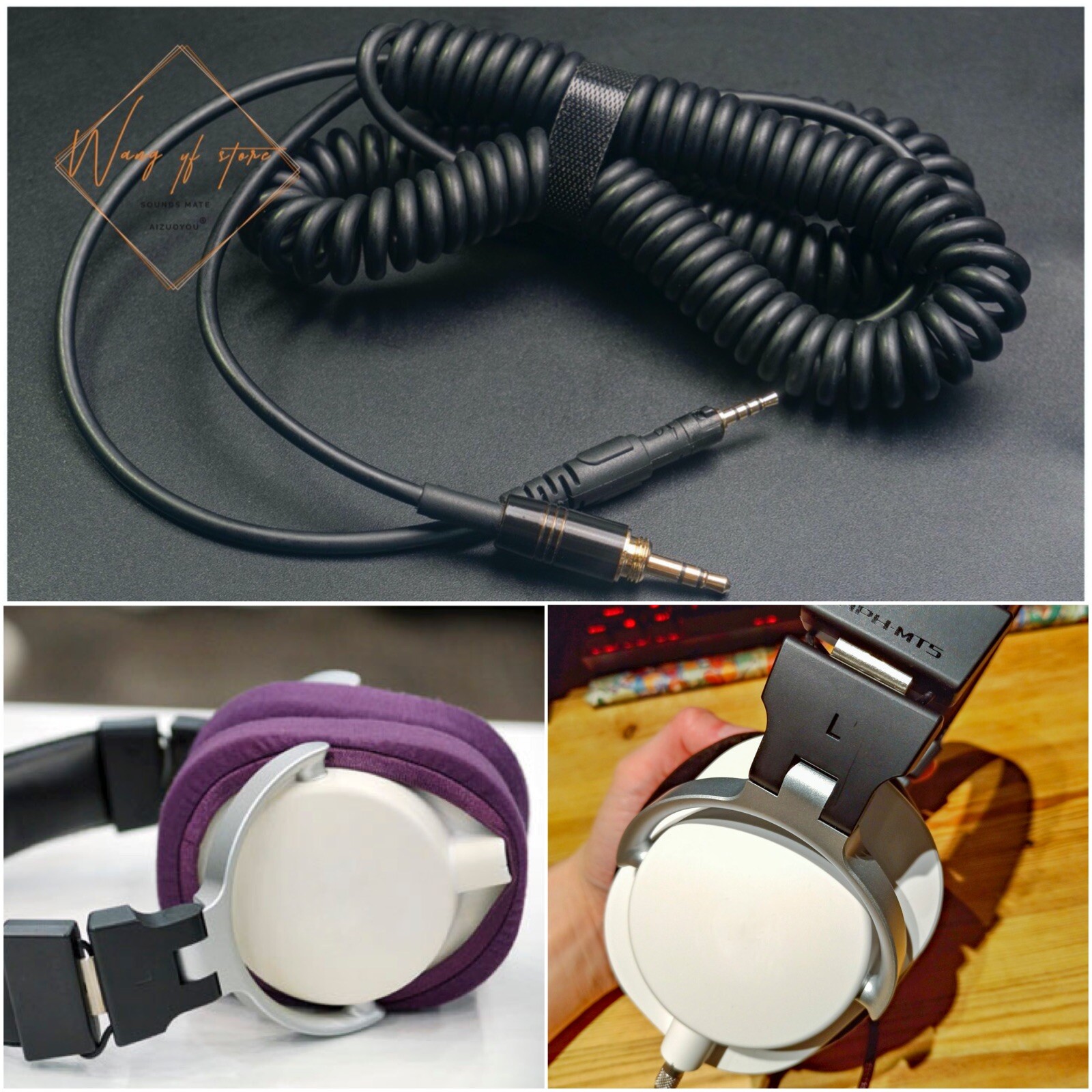 Audio Coiled Spring Cable Wire For Yamaha HPH MT5 HPH MT5W HPH MT8 Headphone