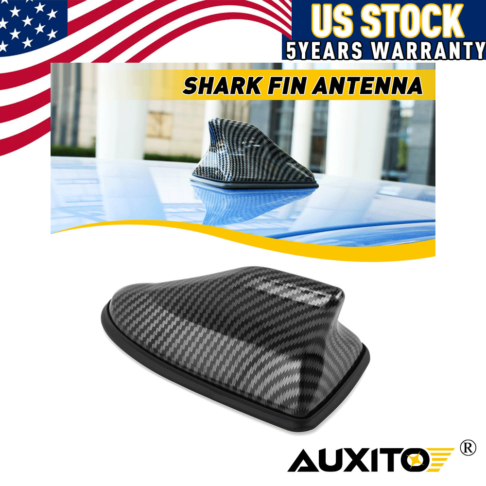 Carbon Fiber Shark Fin Car Roof Antenna FM/AM Radio Signal Aerial Accessor 16CM