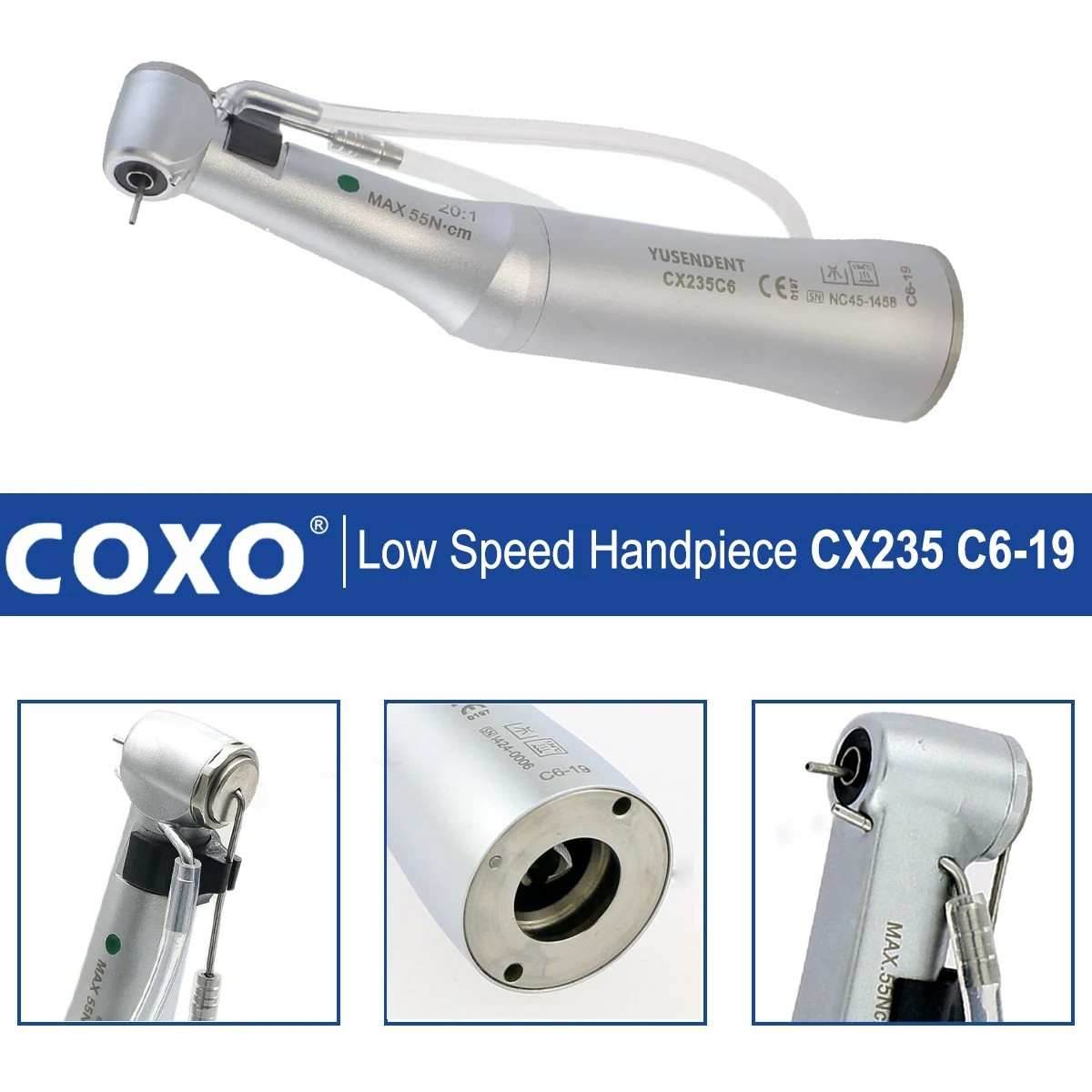 COXO YUSENDENT CX235 C6-19 Dental 20:1 Implant Contra Angle Low Speed Handpiece