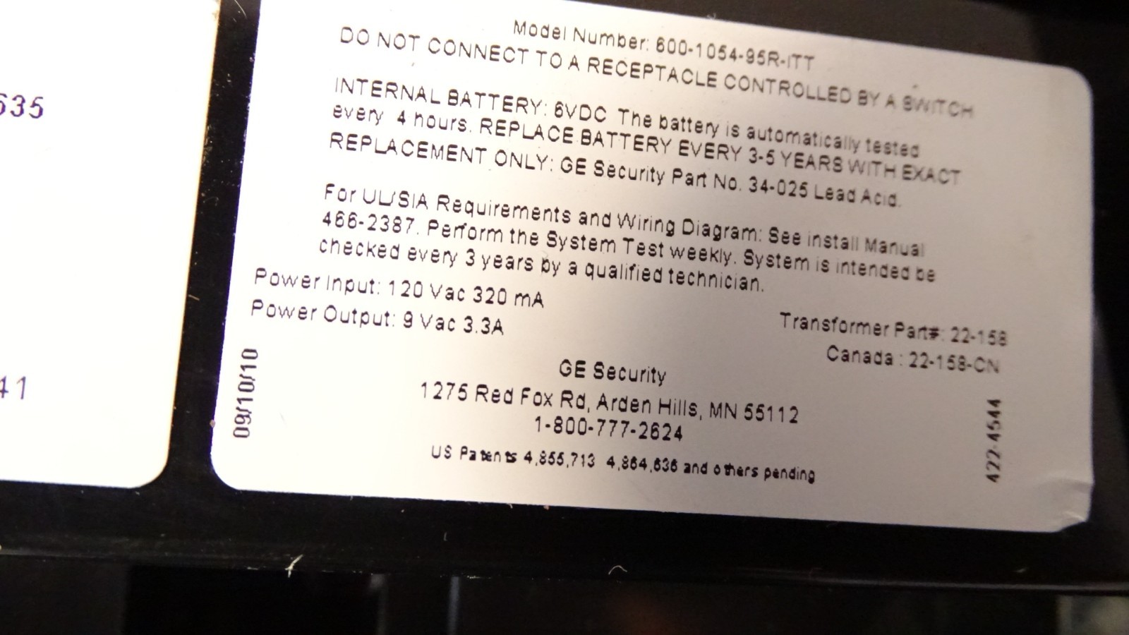 GE Simon XT Wireless Security ALARM PANEL 0060350419D1