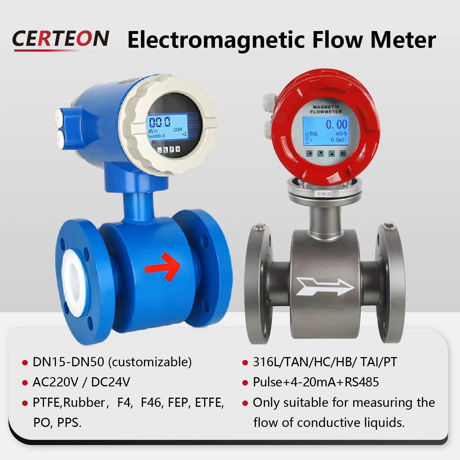 LDG Electromagnetic Flow Meter DN10-DN50 4-20mA RS485 Smart Integrated Magnetic