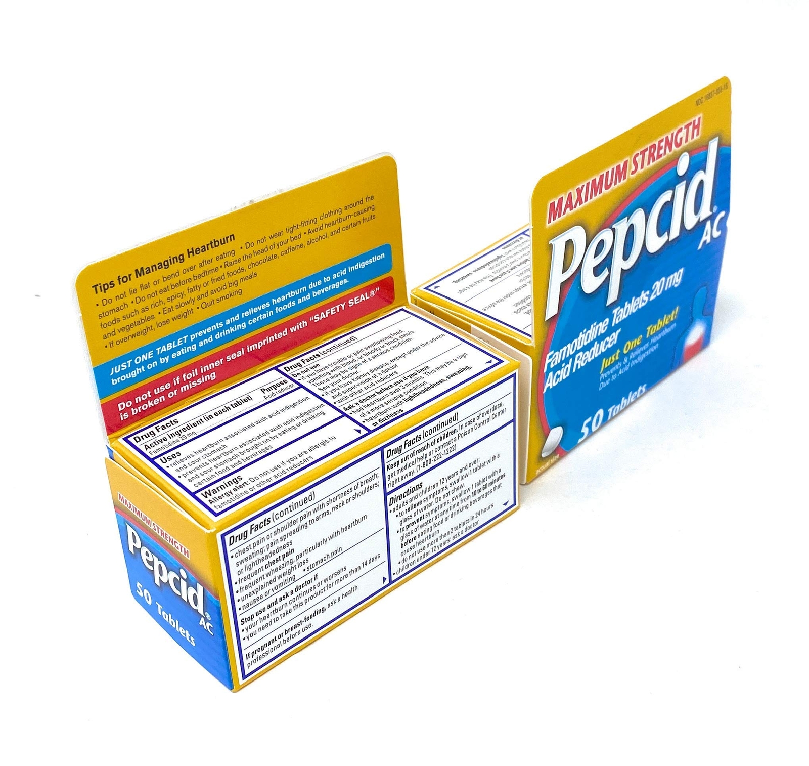 Pepcid AC Acid Reducer Maximum Strength Tablets, (100 Count Total)