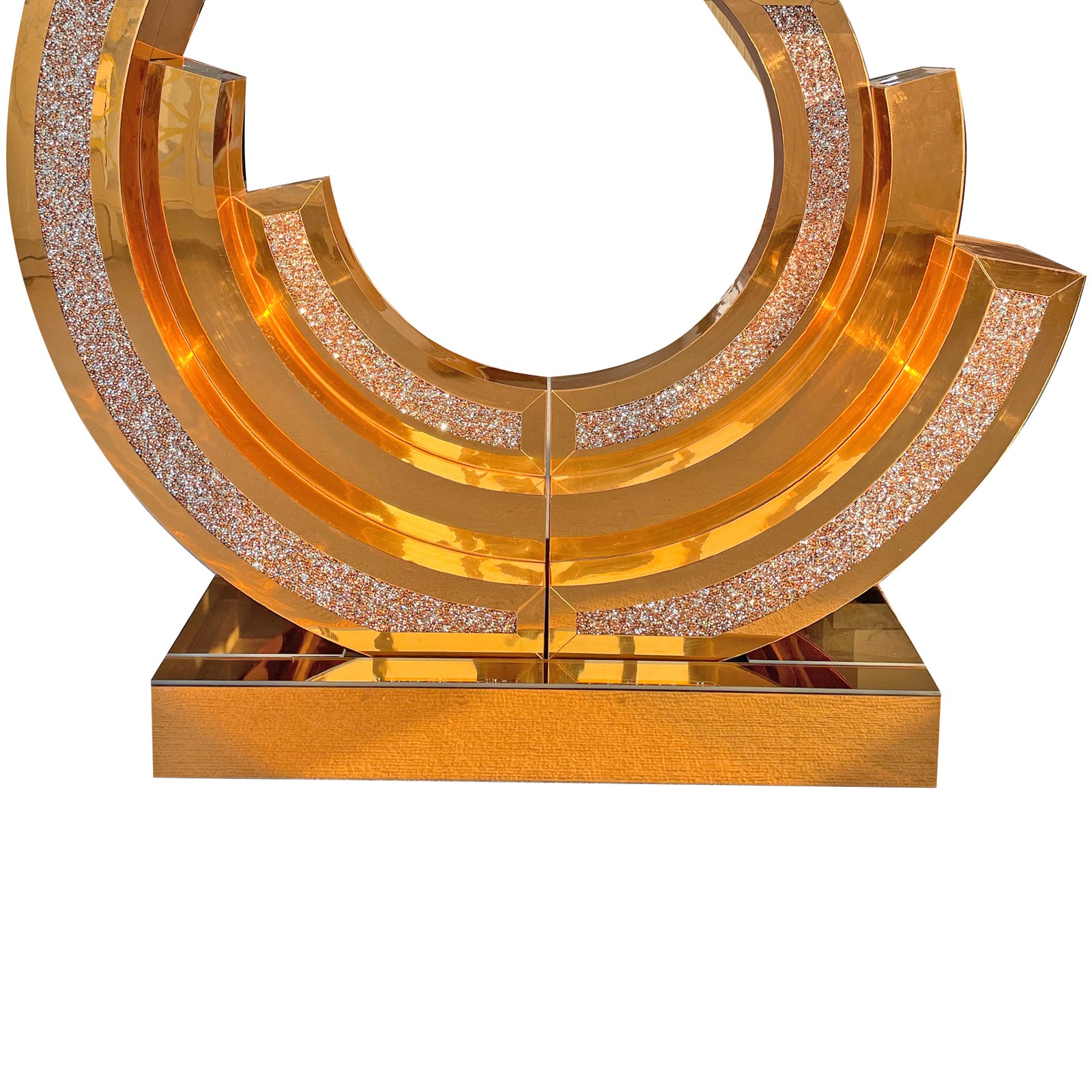 Design Crushed Diamond Mirrored Console Table Entryway Table with Diamond Inlay