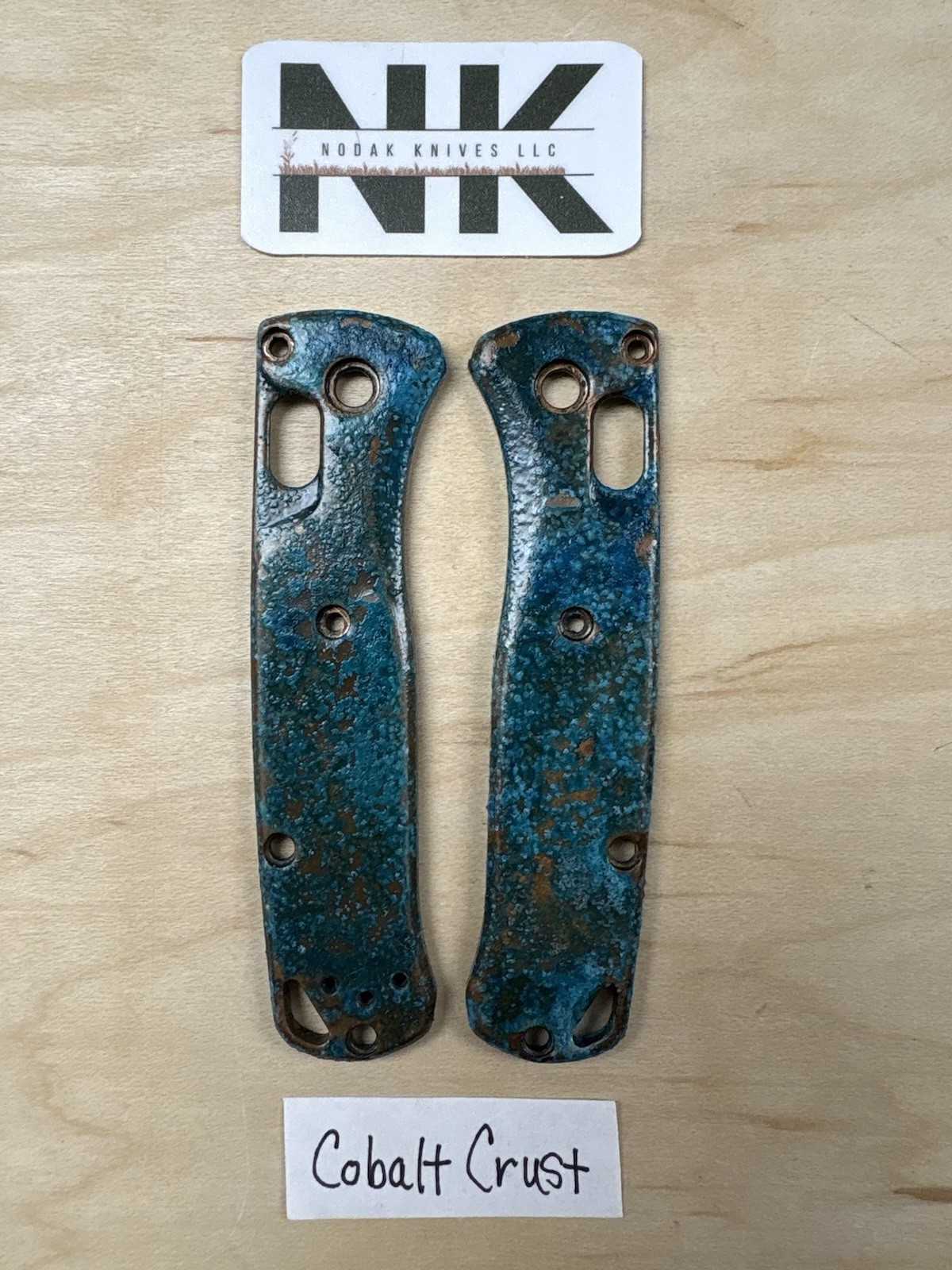 Nodak Custom “Cobalt Crust” Shipwreck Copper Benchmade 533 Mini Bugout Scales