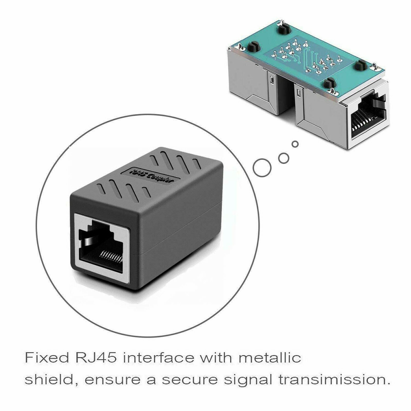RJ45 Inline Coupler Cat7/Cat6/Cat5e Ethernet Network Cable Extender Connector