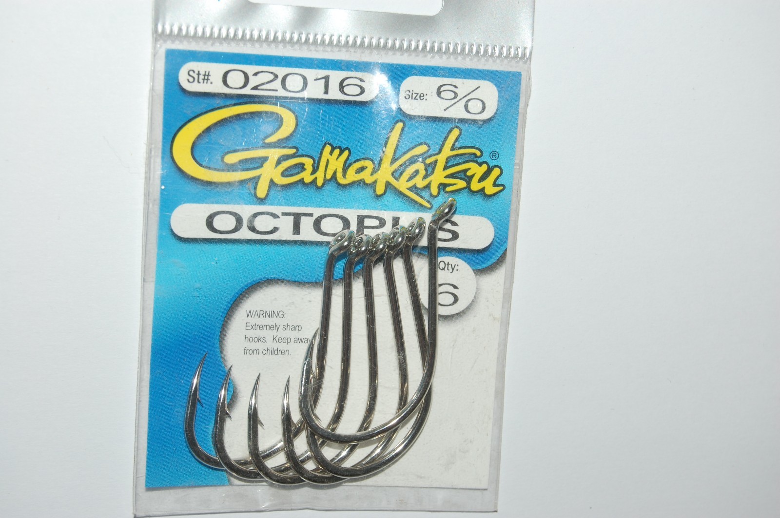 gamakatsu octopus hook nickel size 6/0 hooks 6 per pack 02016