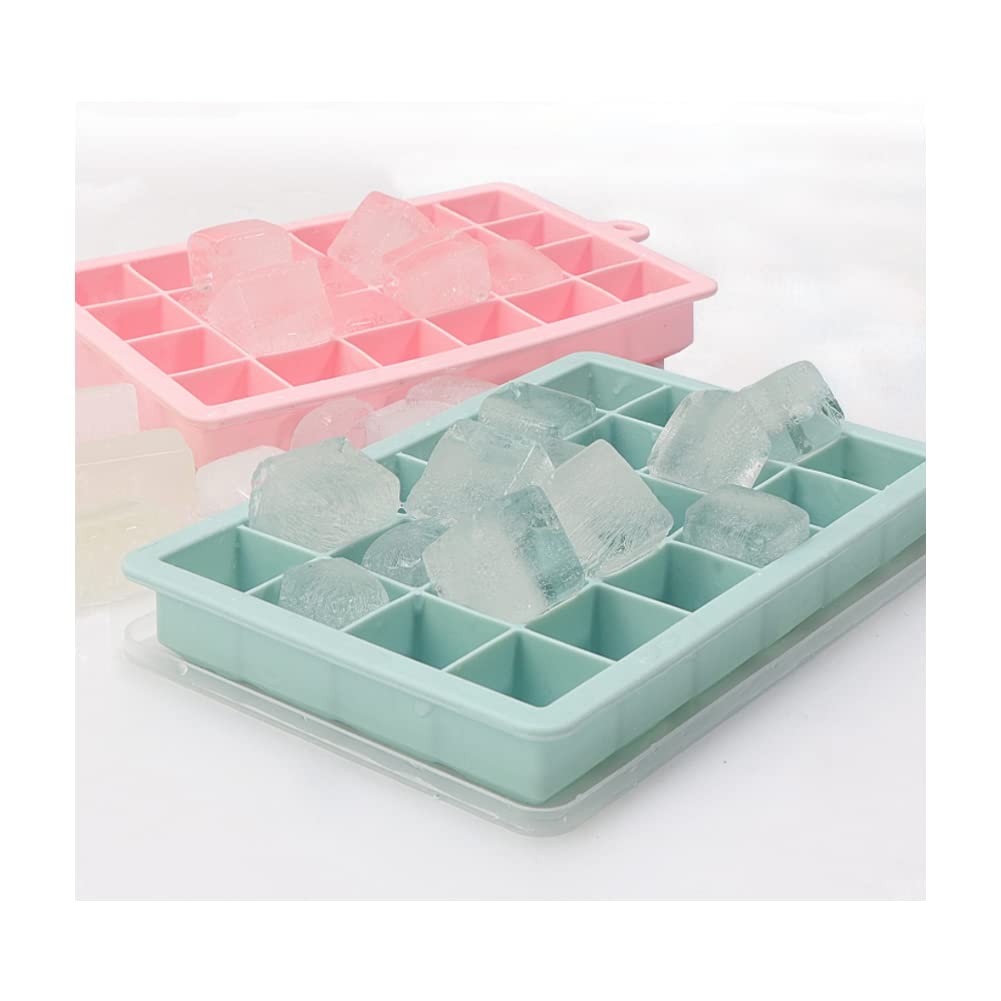 3 Pack Small Silicone Ice Cube Trays Pink Blue Purple