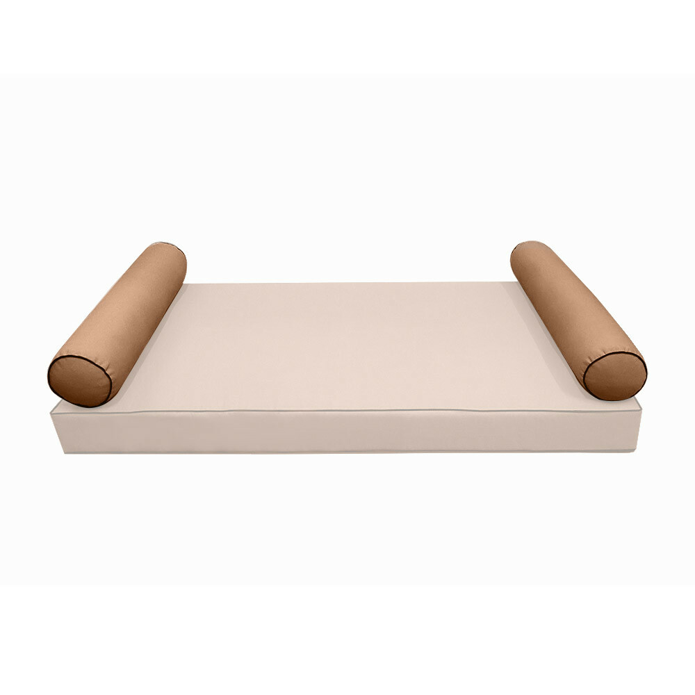 |COVER ONLY| STYLE 5 Queen Bolster Pillow Daybed Porch Swing Contrast Trim AD104