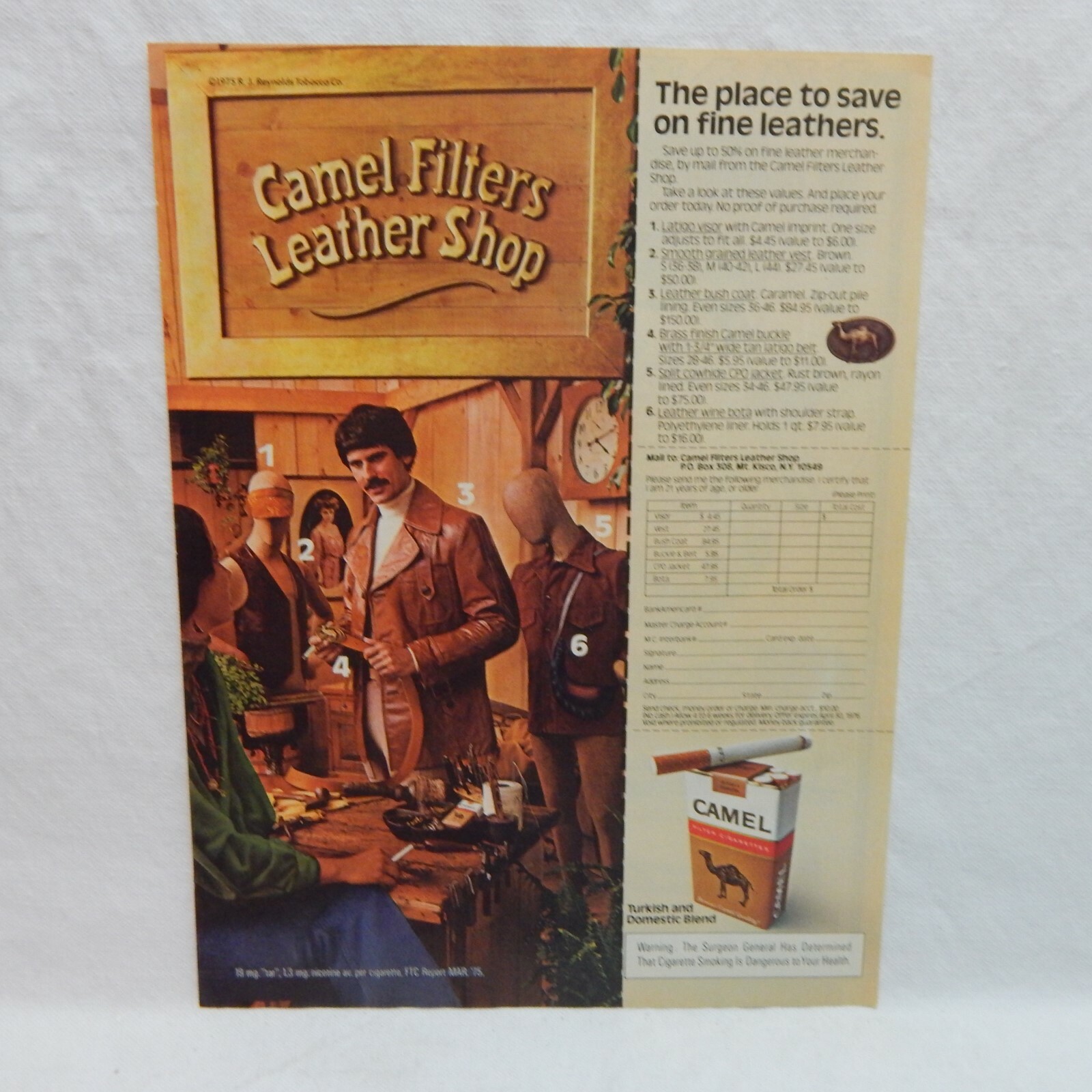 1975 CAMEL CIGARETTE R.J. REYNOLDS TOBACCO CO. ADVERTISEMENT