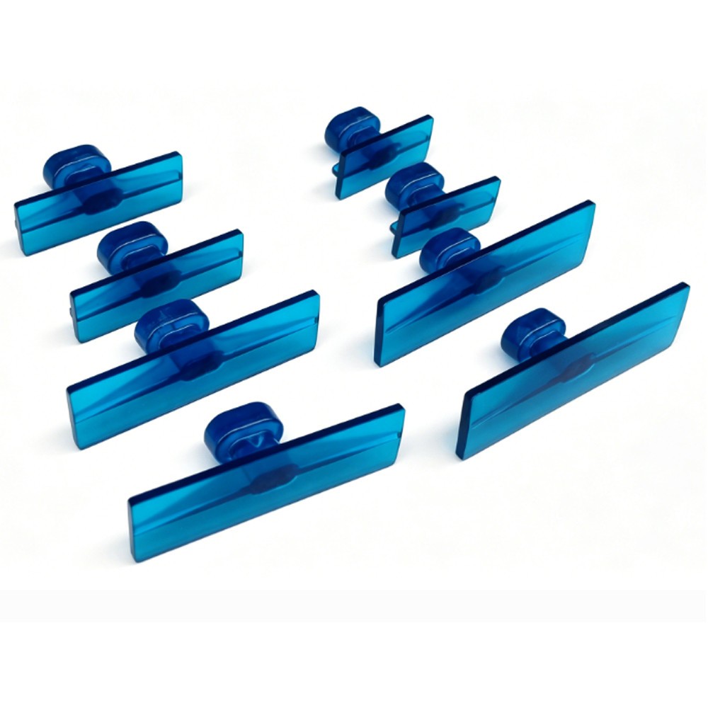 Rectangular Pdr hail dent Glue Tabs 24-piece set in blue for removing dents