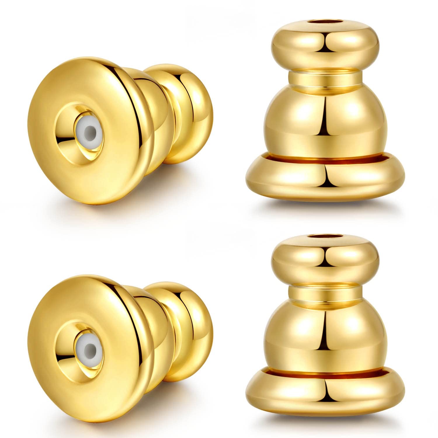 Moconar Locking Earring Backs For Studs, Hypoallergenic 18K Gold Bulle
