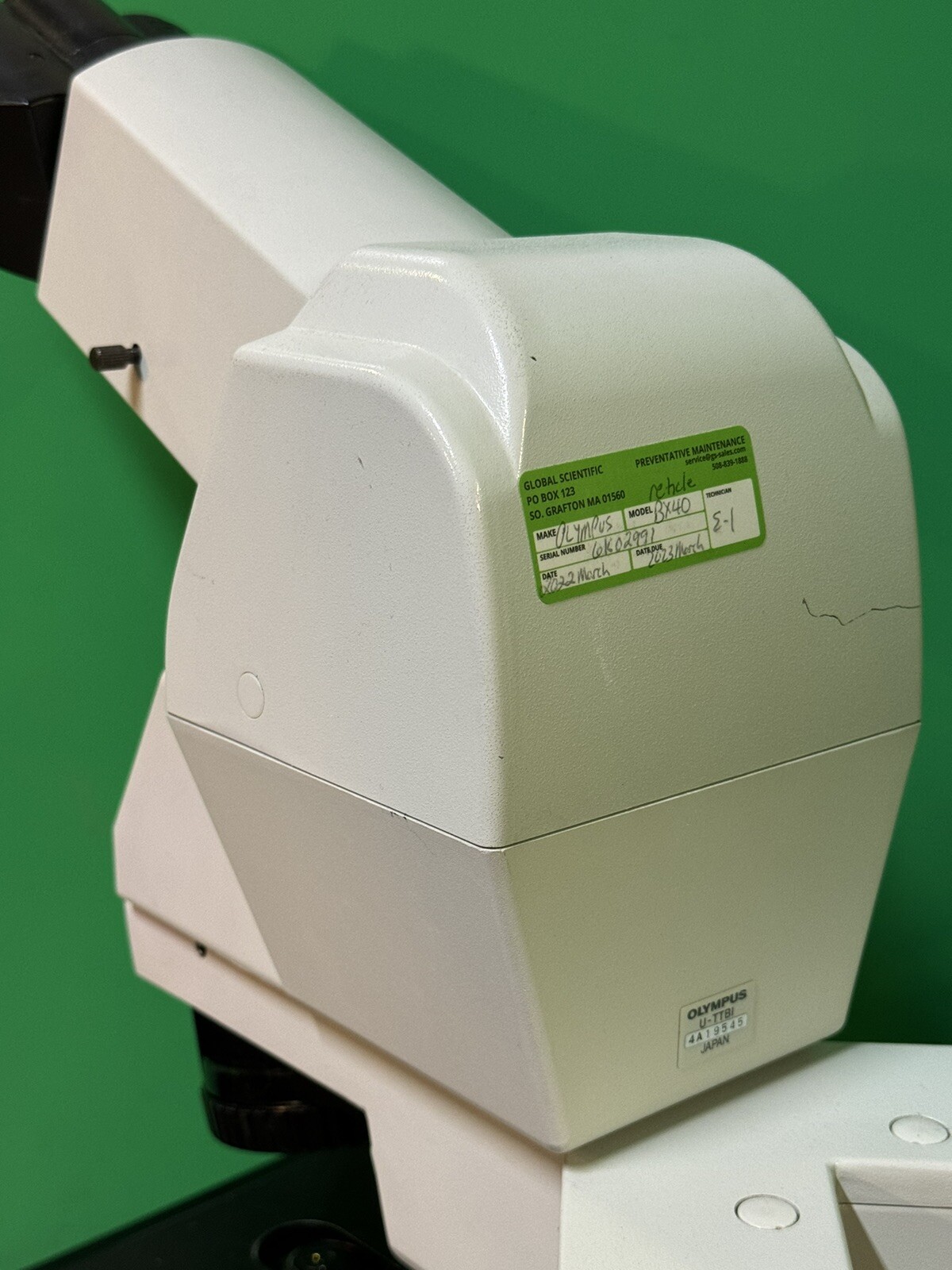 Olympus BX40F-3 BX-40F3 Laboratory Fluorescence Microscope U-TTBI Ergonomic Head