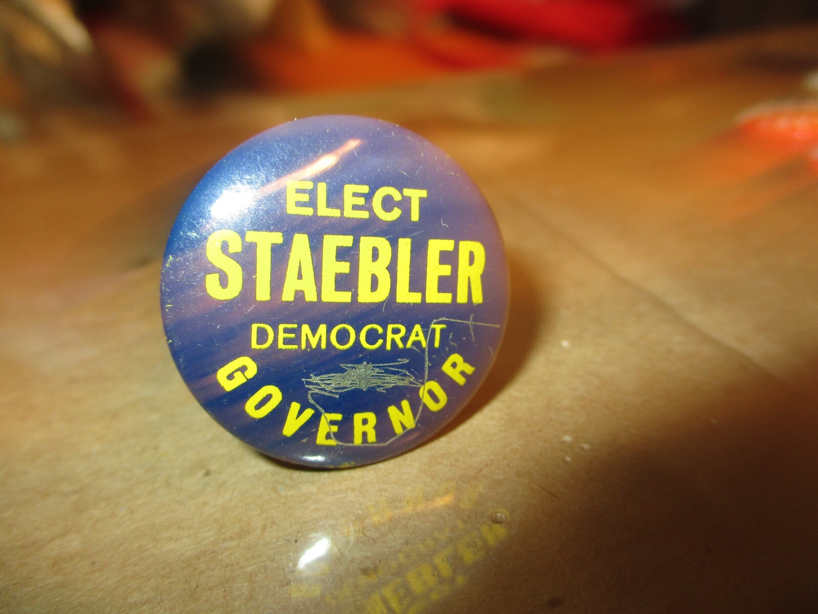 1964 Neil Staebler For MICHIGAN Governor Election 1 1/4" Round US Pin Democrat