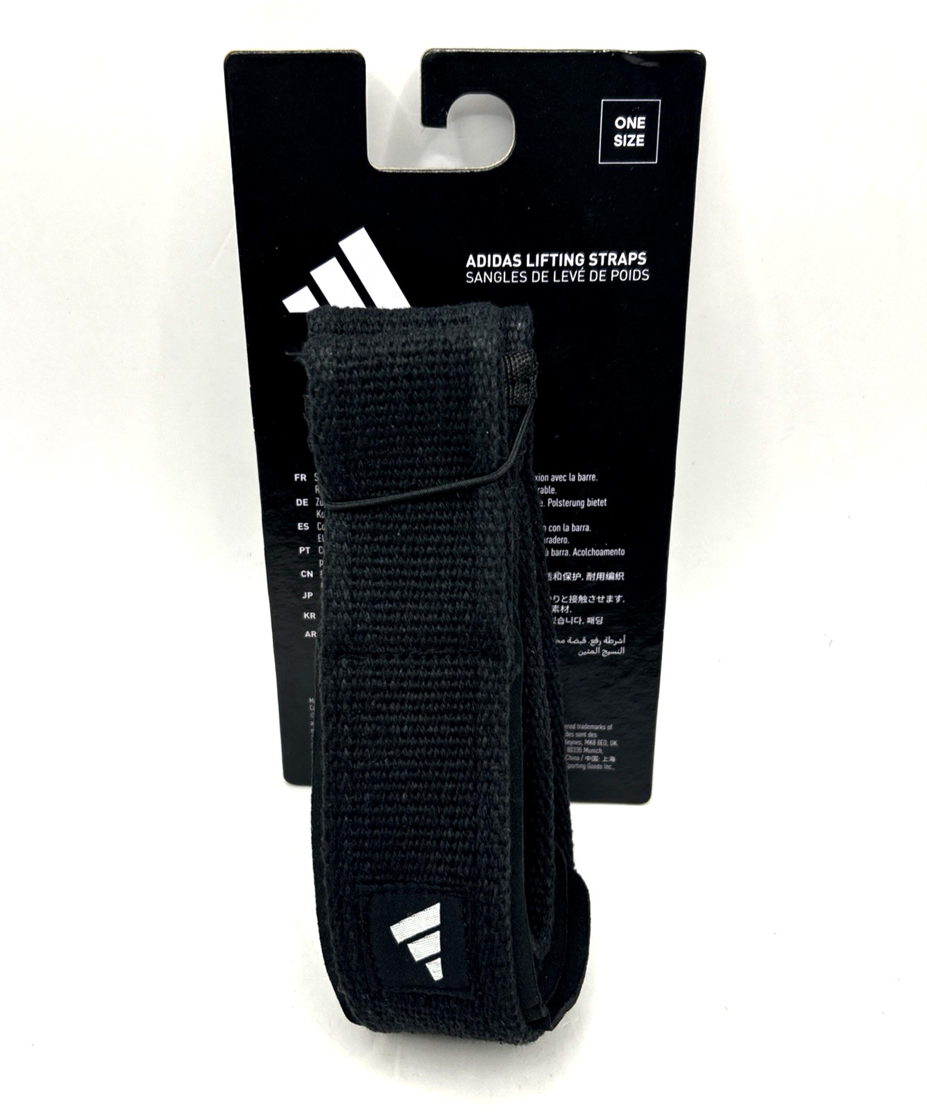 Adidas Black Lifting Straps One Size Fits All Weightlifting Grip Wrist Wraps