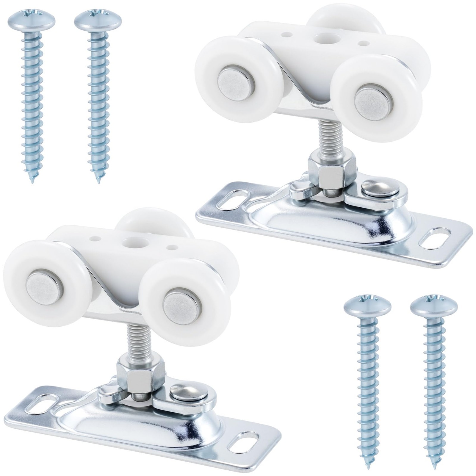 Incinkod 2 Pack 3/4" Sliding Pocket Door Rollers, 2 Silver