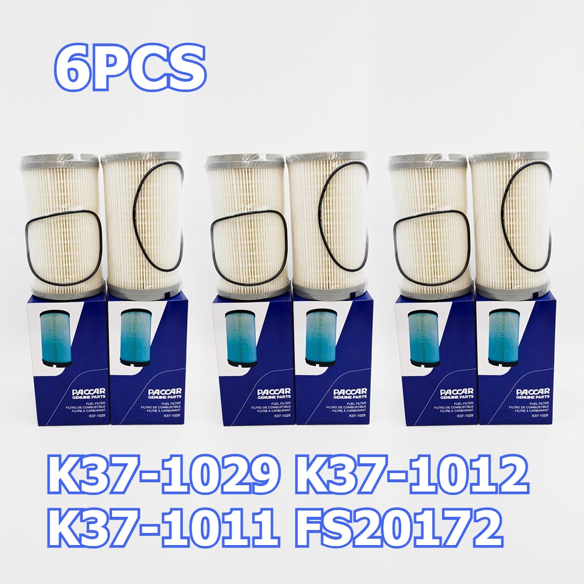 6 pack New K37-1029 Fuel Filter For Peterbilt Kenworth FS20172 K37-1012 K37-1011