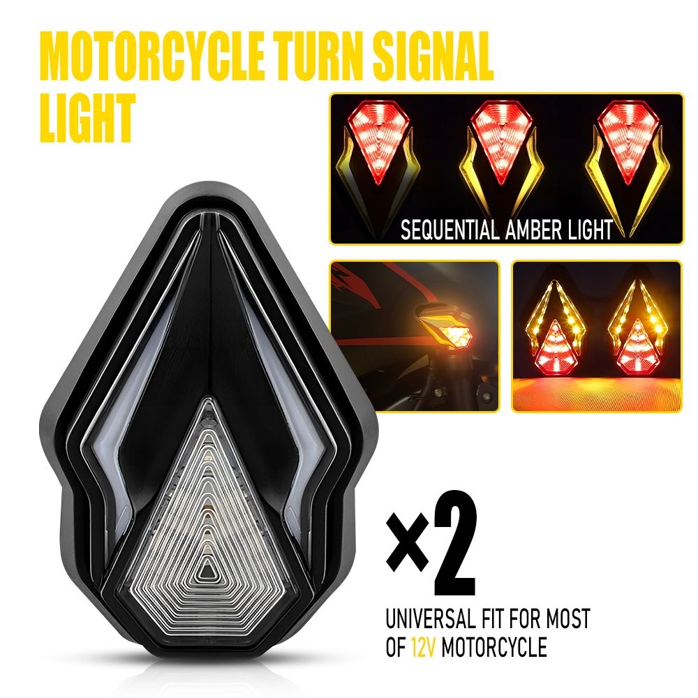 2x Motorcycle LED Flush Mount Turn Signals Indicator Blinker Light For Honda